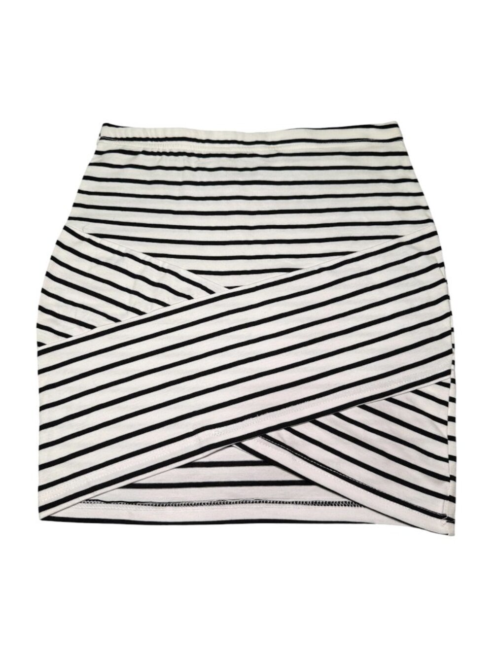 SHEIN Y2K Bold Streetwear High Waist Mini Skirt White With Black Stripes Size 12